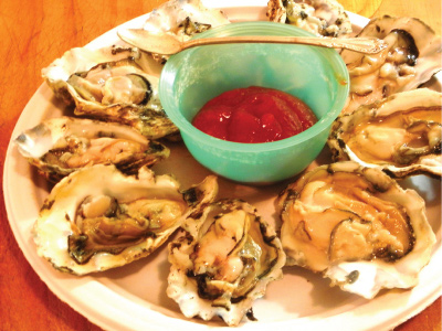 Grilled Oyster Shooters